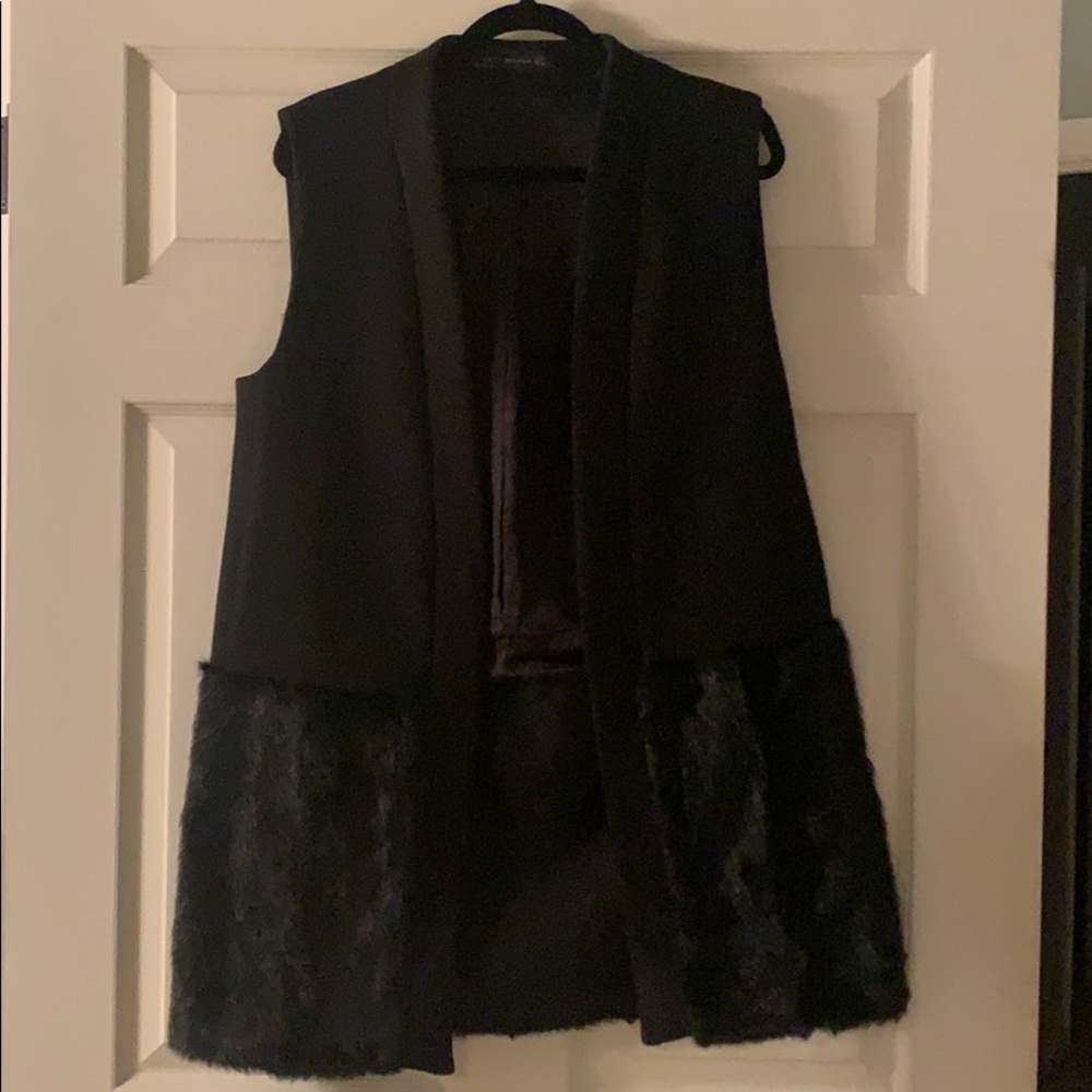 Zara fur trim vest